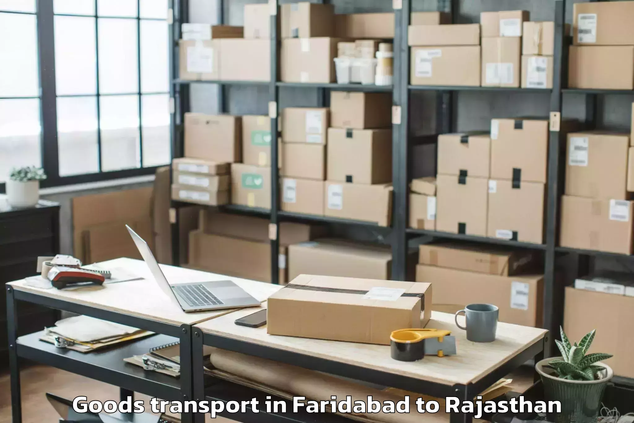 Faridabad to Bijainagar Goods Transport Booking